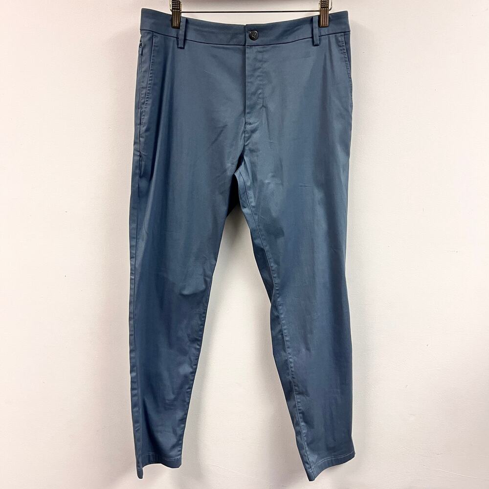 Men's Bird Dog Five Pocket flex pants 32x30 Gray Blue slim leg stretch chino